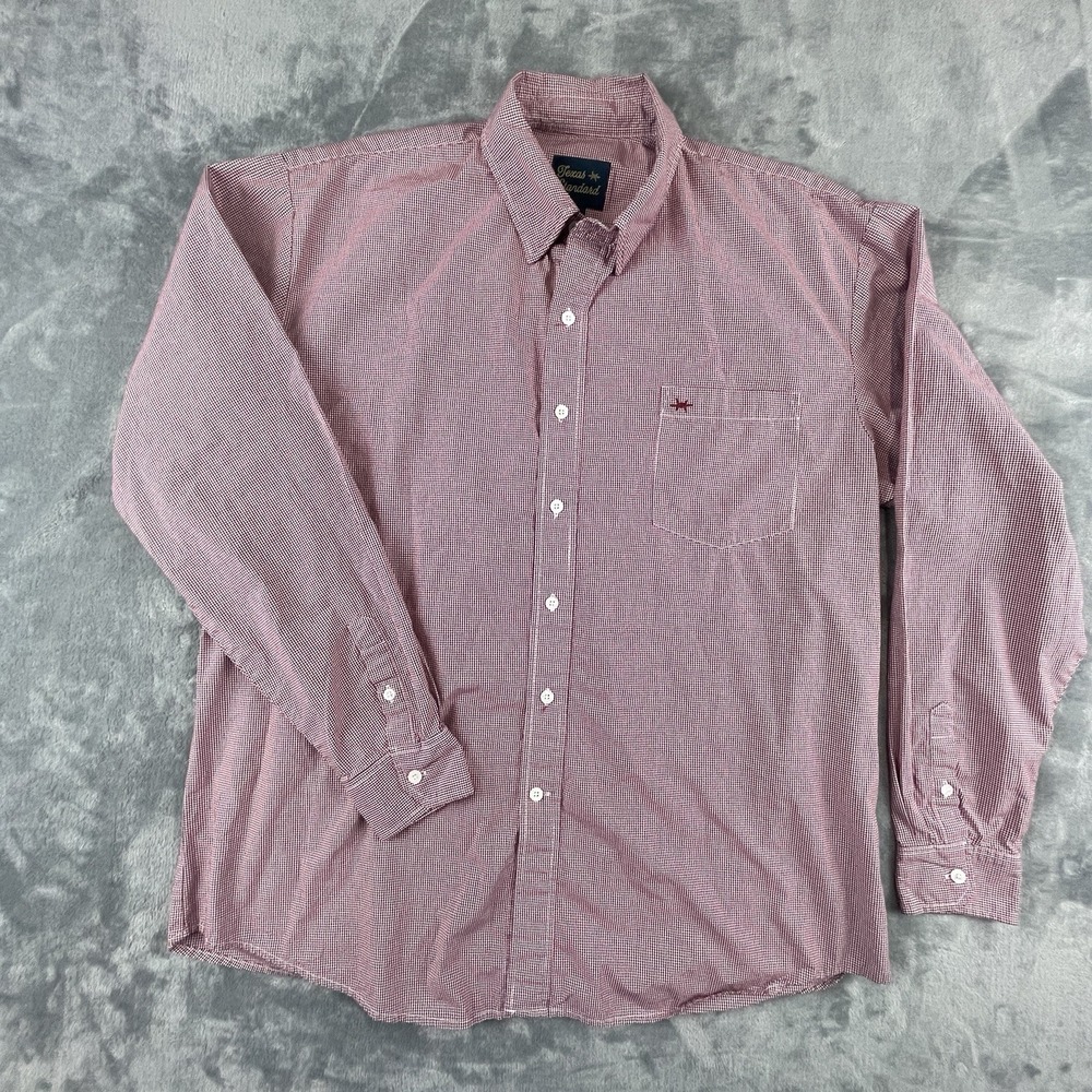 Texas Standard Long Sleeve Button Men's XL Red Pattern Shirt Modern Western